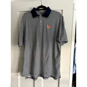 Peter Milar Men's Auburn Game Day Striped Polo Shirt : Sz Large